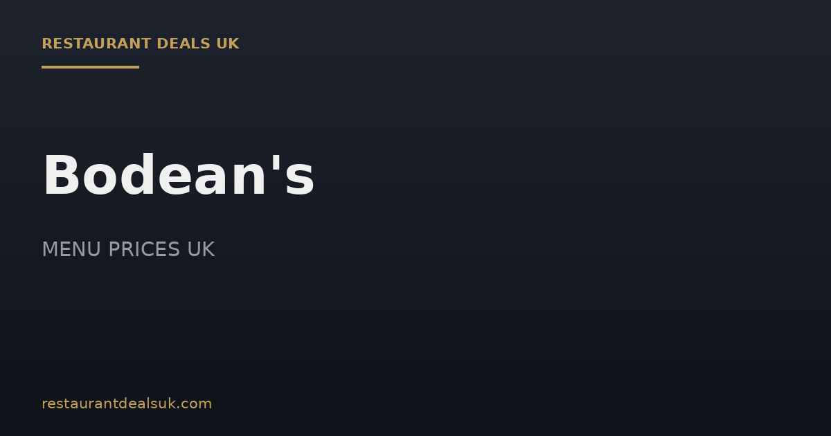 Bodean’s BBQ Prices UK