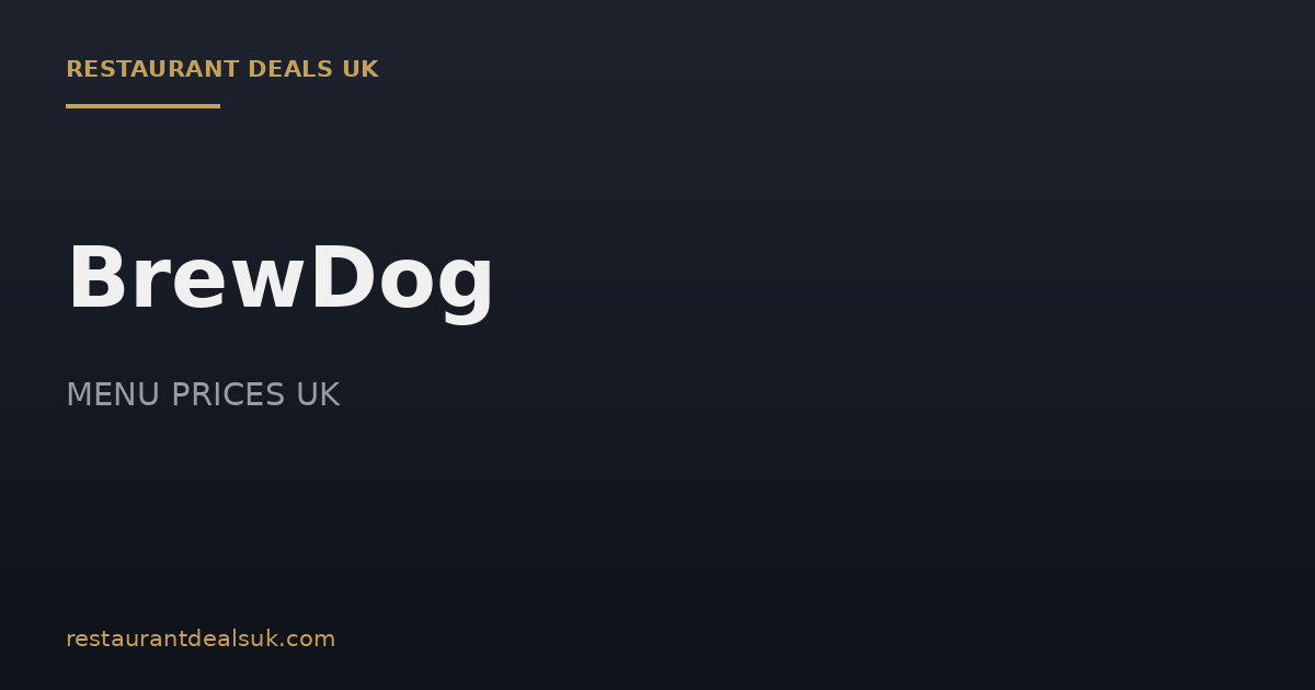 BrewDog Bar Prices UK