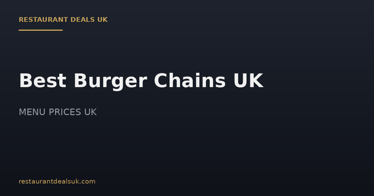 Best Burger Chains UK (July 2026) — Compared