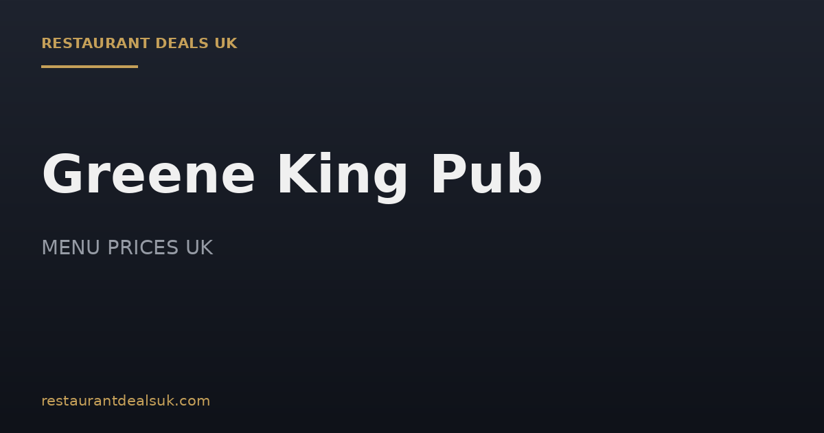 Greene King Pub Prices UK