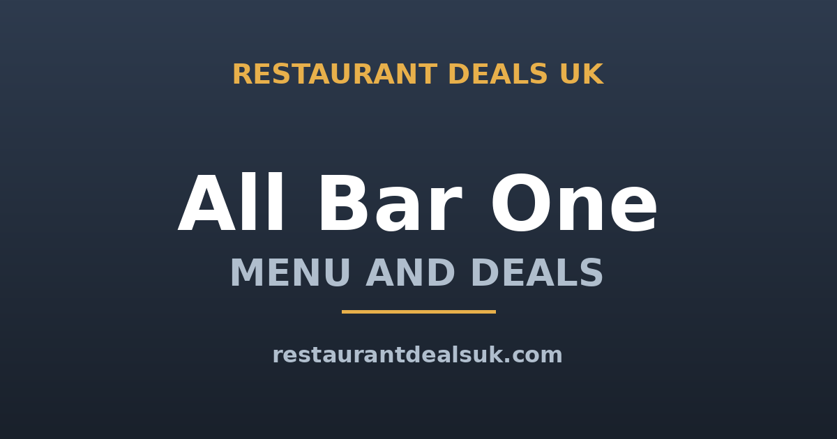 All Bar One Menu Prices UK (June 2026) — Small Plates, Brunch & Cocktails