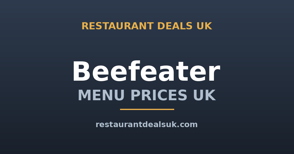 Beefeater Menu Prices UK (June 2026) — Steaks, Breakfast & Sunday Roast