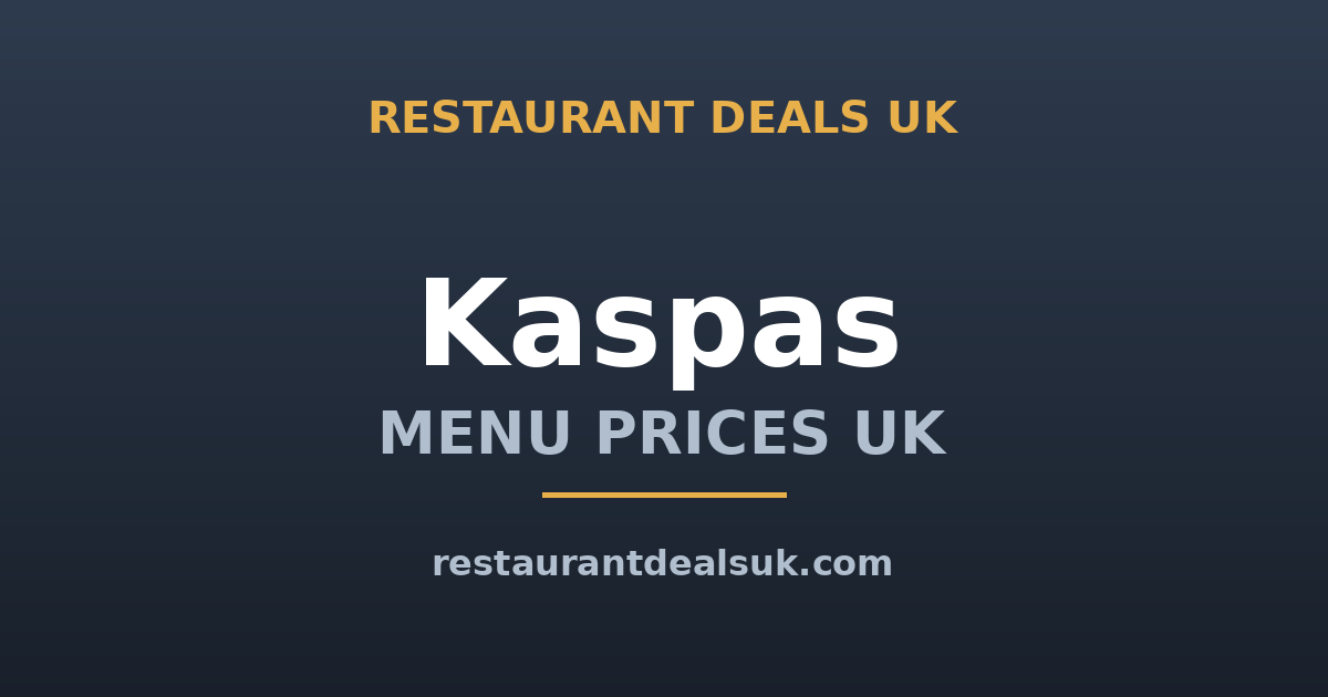 Kaspas Menu Prices UK (June 2026) — Waffles, Sundaes & Milkshakes