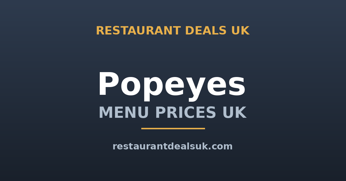 Popeyes Menu Prices UK (June 2026) — Chicken Sandwich, Wings & Combos
