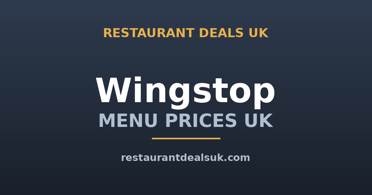 Wingstop Menu Prices UK (June 2026) — Wings, Boneless & Combos