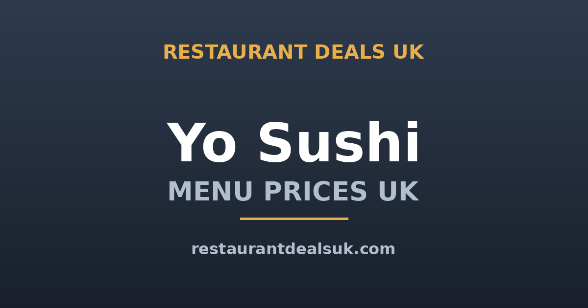 Yo Sushi Menu Prices UK (June 2026) — Plates, Katsu Curry & Sets